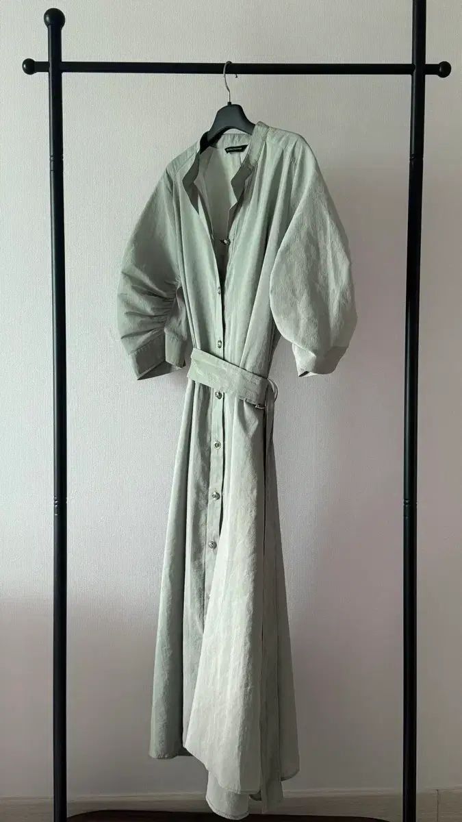 THE IZZAT コレクション izzat ミント シフォン パフスリーブ ロング ワンピース
