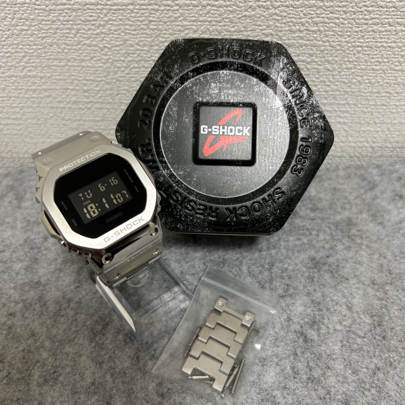 CASIO G-SHOCK メタルベゼルカスタム　DW-5600BB ケース付き】CASIO G-SHOCK メタルベゼルカスタム DW-5600BB - メルカリ