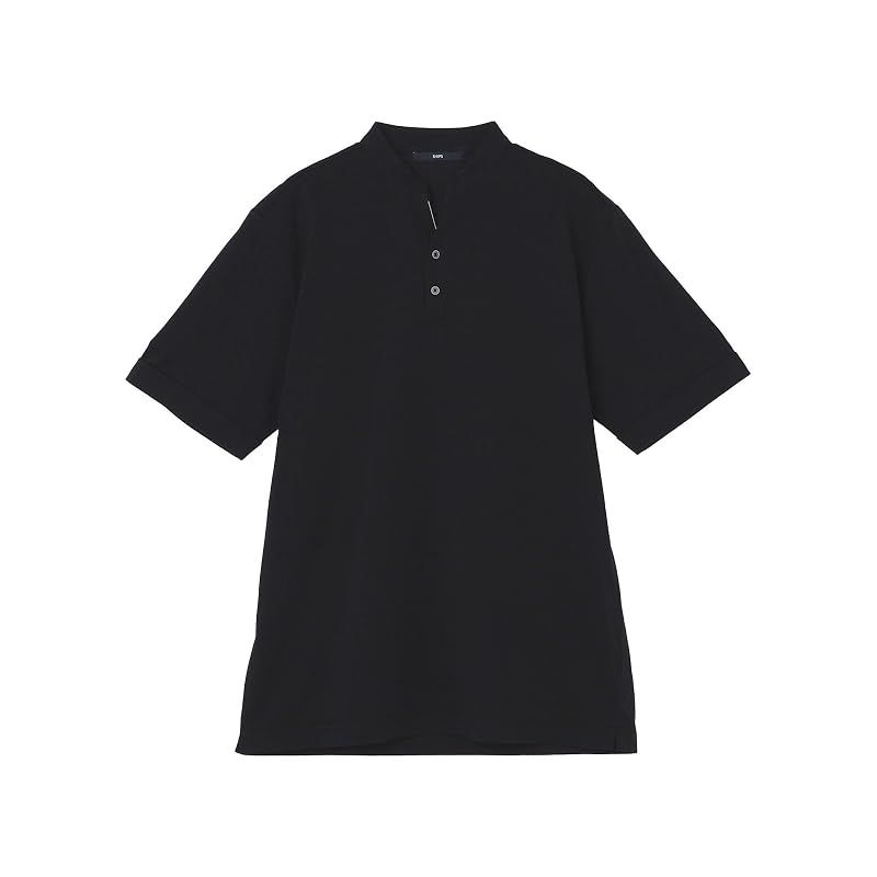 【新品】 [シップス] ポロシャツ WEB先行 接触冷感 アイスタッチ プレーティングジャージー パイピング バンドカラーポロシャツ メンズ 112220024 ブラック M