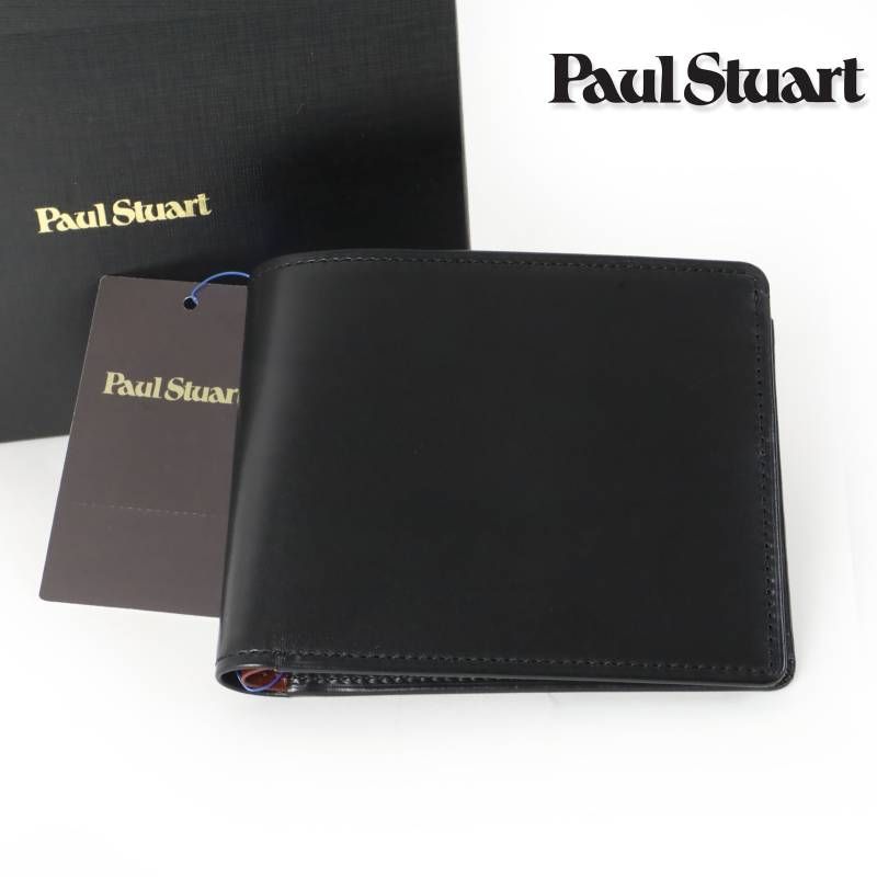 新品 Paul Stuart ポール・スチュアート インサイドカラーカーフスキン 二つ折り財布 日本製 # 185