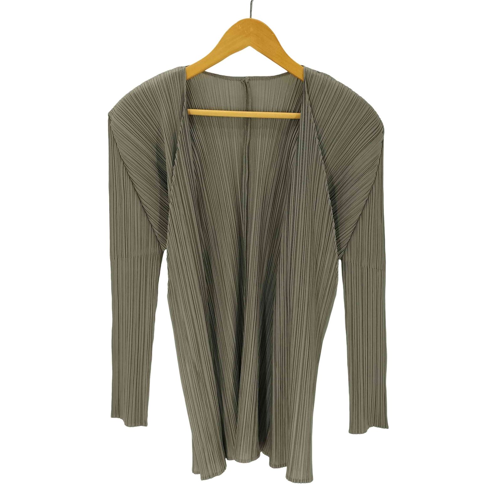 プリーツプリーズイッセイミヤケ PLEATS PLEASE ISSEY MIYAKE 00S 00AW 銀タグ プリーツ ボタンレス カーディガン レディース JPN：3