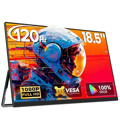 R★18.5インチ 120Hz モバイルモニター Newsoul ポータブルディスプレイ ゲーミングモニター FHD 1080P 100%SRGB VESA対応 非光沢 スピーカー内蔵 TYPE-C/HDMI接続 サブモニター 持ち運びモニタ e2b6788d