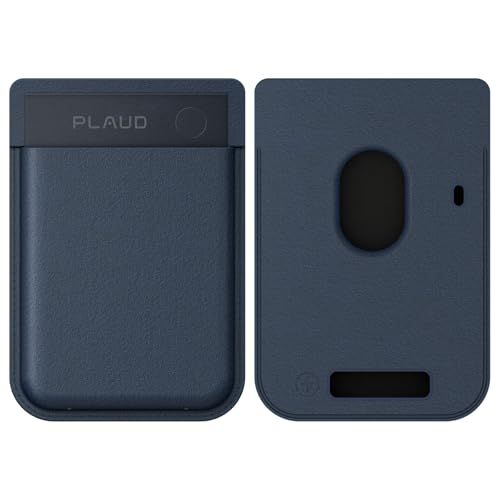 Plaud Note Pro 専用マグネットケース【追加・交換用】 AIボイスレコーダーケース MagSafe対応 磁力吸着 Plaudマグネットリング同梱 スマホに装着 通話録音 収納/保護 薄型 軽量 レザー製（ネイビーブルー）*vj f7e04692