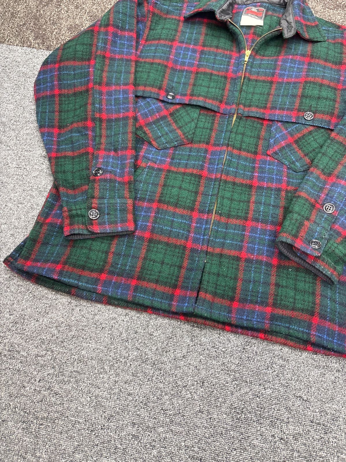JOHNSON WOOLEN MILLS 90s made in USA ウールチェックジャケット 送料 