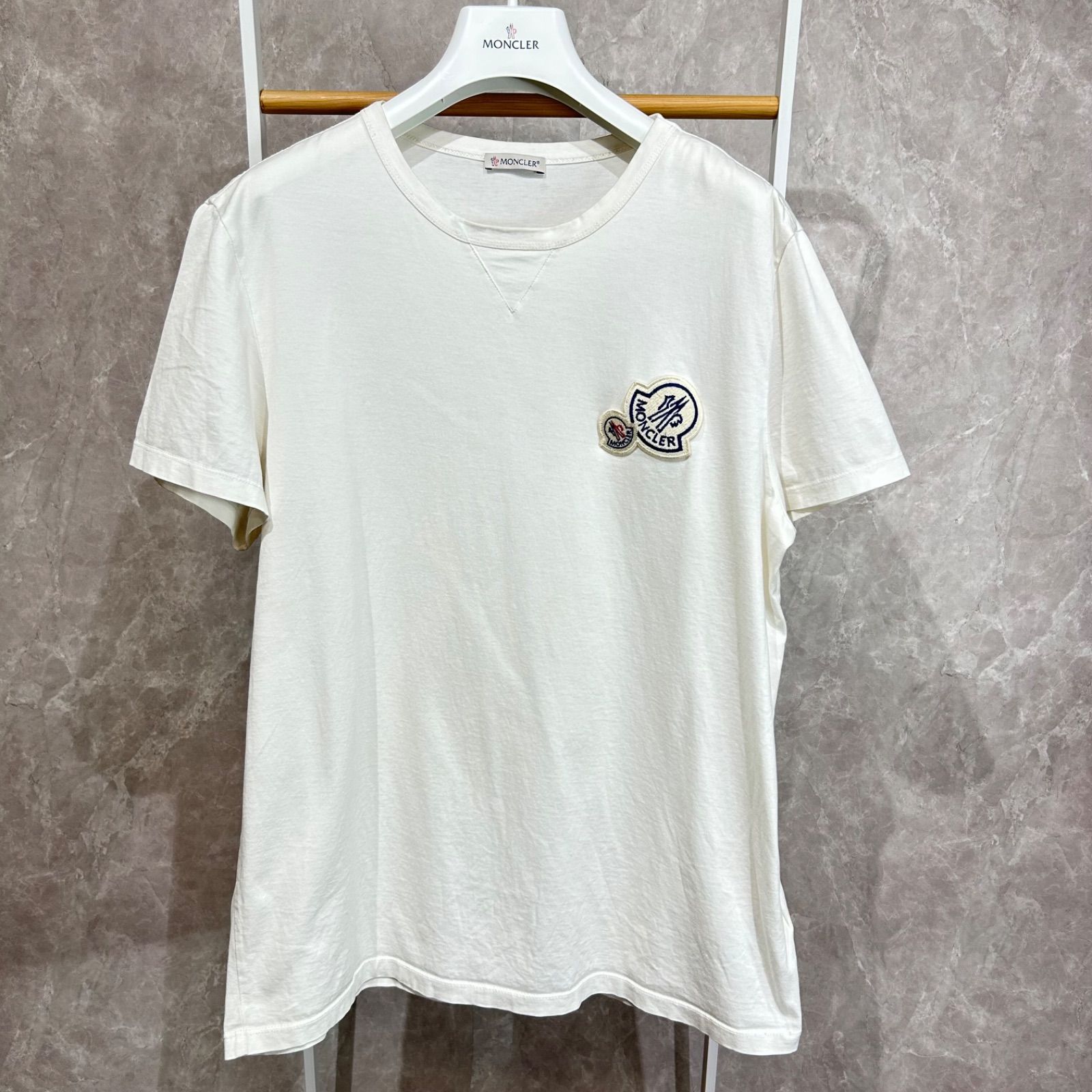 MONCLER モンクレール ダブルロゴワッペン半袖Tシャツ白L