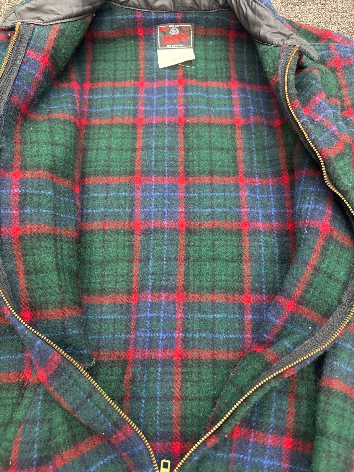 JOHNSON WOOLEN MILLS 90s made in USA ウールチェックジャケット 送料 