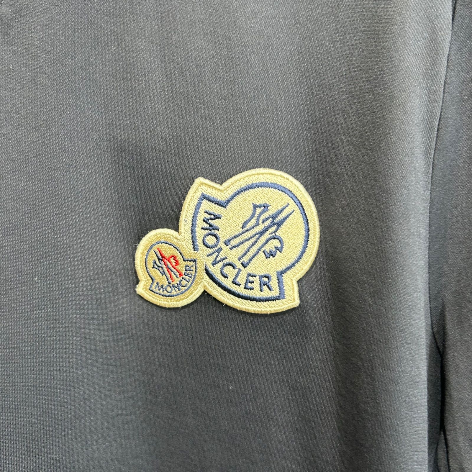 極美品】 MONCLER モンクレールダブルワッペン半袖TシャツネイビーXL