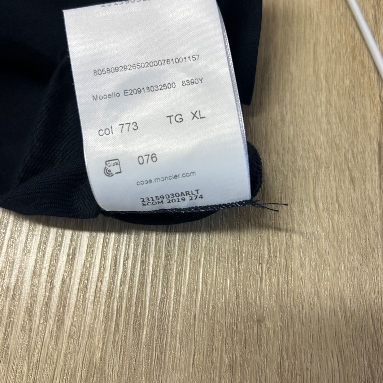 極美品】 MONCLER モンクレールダブルワッペン半袖TシャツネイビーXL 