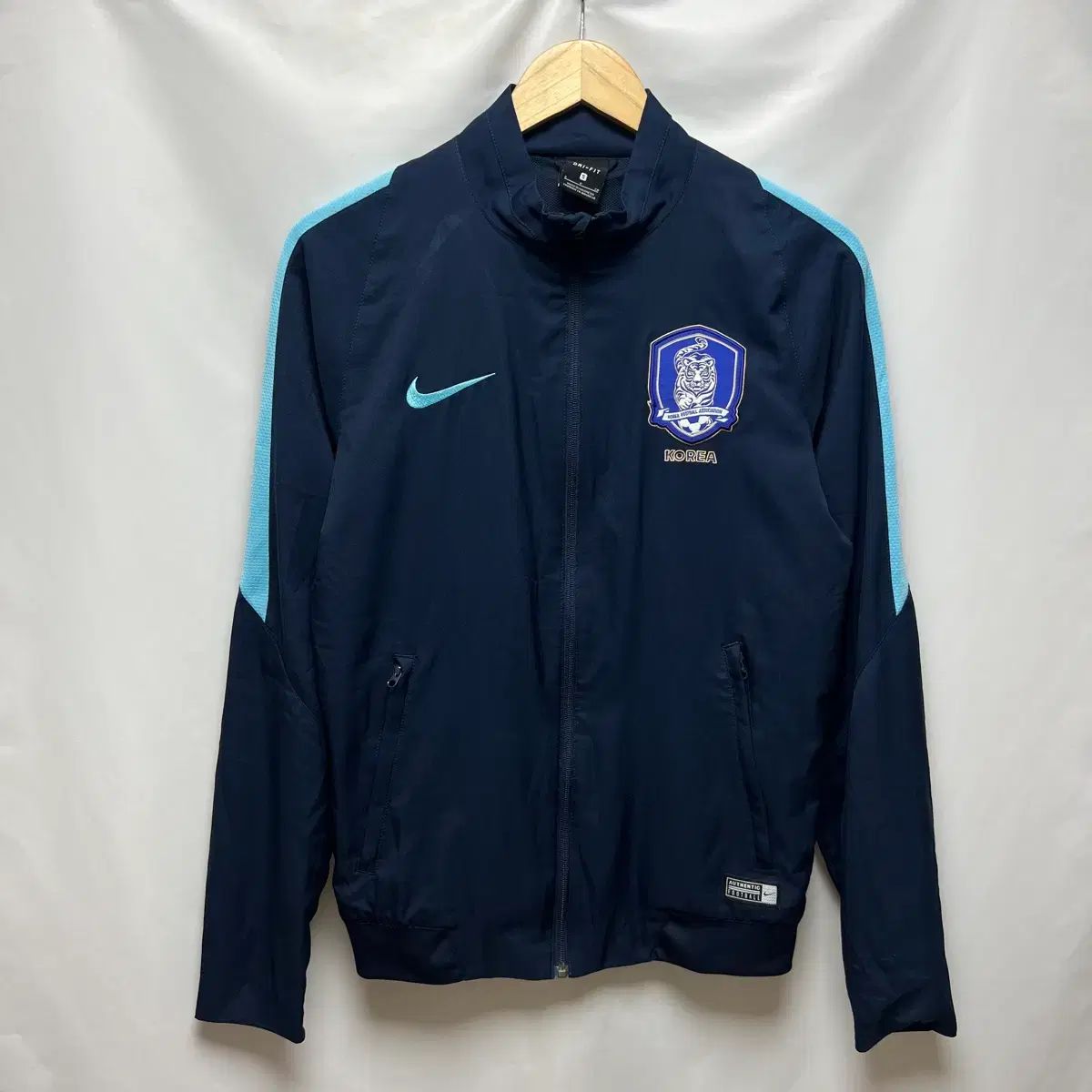 正規品/S NIKE 韓国 サッカー 韓国国家代表 16-18 ネイビー ウーブン ジャケット ウィンドブレーカー