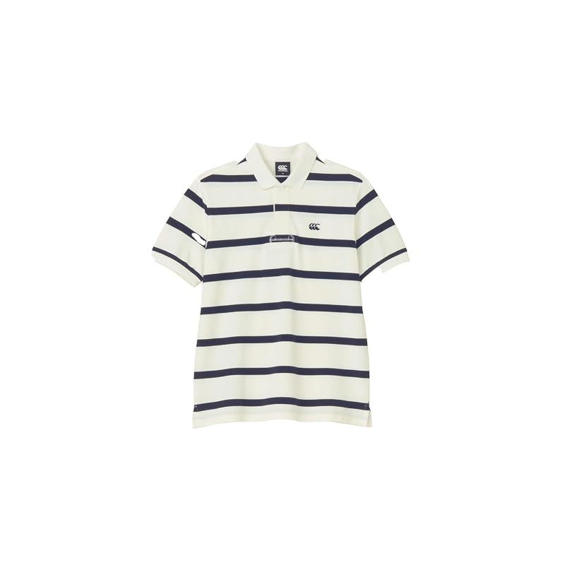 【新品】 [カンタベリー] ラガーポロ S/S RUGGER POLO O2_オフホワイト/ネイビー M