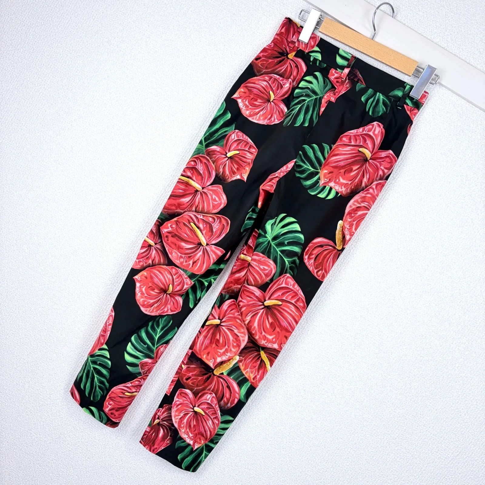 ドルチェアンドガッパーナ　花柄　パンツ Dolce&Gabbana ドルチェ&ガッバーナ アンスリウム ボタニカル 花柄
