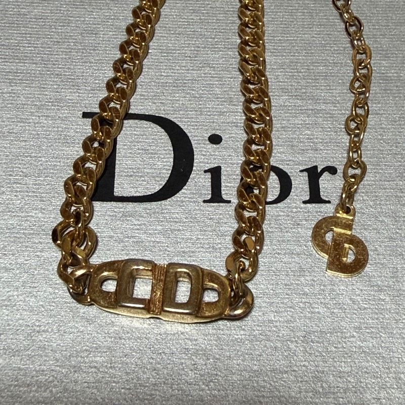Christian Dior クリスチャンディオール ネックレス CDロゴ 喜平チェーン風 ゴールド ヴィンテージ レディース A18 8,865円