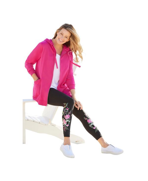 ウーマン ウィズイン レディース アウター ジャケット・ブルゾン パーカー ジャケット Woman Within Womens Within Zip Front Tunic Hoodie Jacket