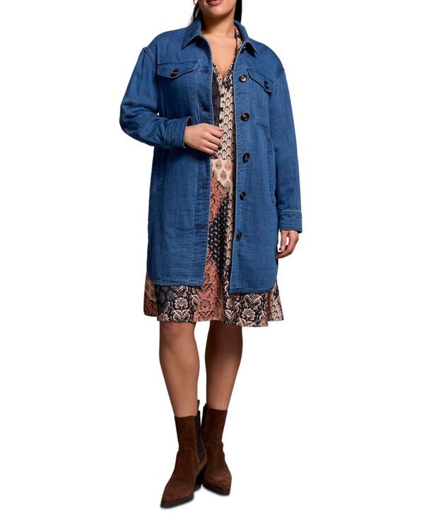 トリバル レディース ボトムス デニムパンツ キルティング コットン ジャケット TRIBAL Womens Quilted Cotton Button Front Jacket Bluebliss