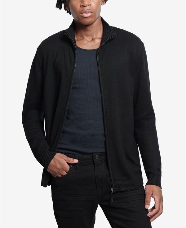 エックスレイ メンズ トップス シャツ モックネック セーター XRAY Mens Full Zip Mock Neck Sweater Black ブラック