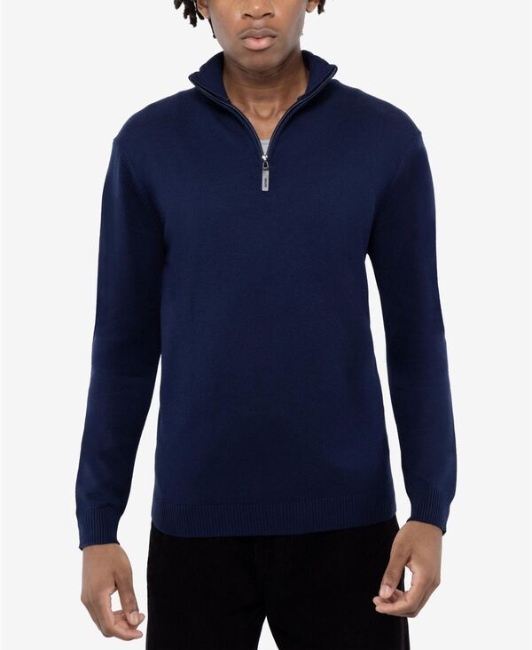 エックスレイ メンズ アウター ニット・セーター ハーフジップ モックネック セーター XRAY Mens Quarter Zip Mock Neck Sweater Navy ネイビー