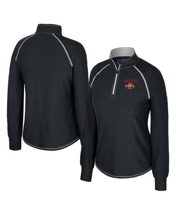 コロシアム レディース アウター パーカー・スウェット スウェット シャツ Colosseum Womens Black Iowa State Cyclones Bikram Raglan Quart