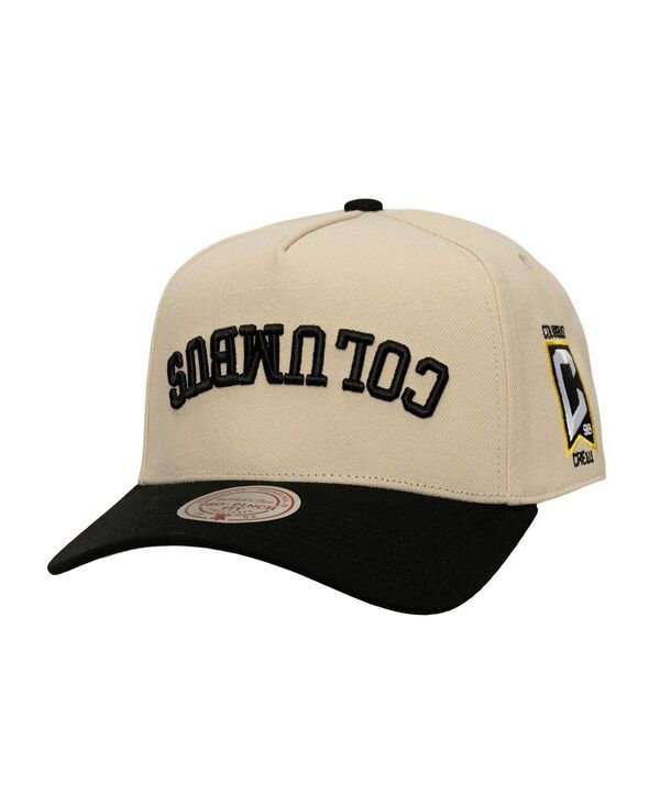 ミッチェルネス メンズ アクセサリー 帽子 ダウン Mitchell Ness Mens CreamBlack Columbus Crew Upside Down Pro Pinch Snapback