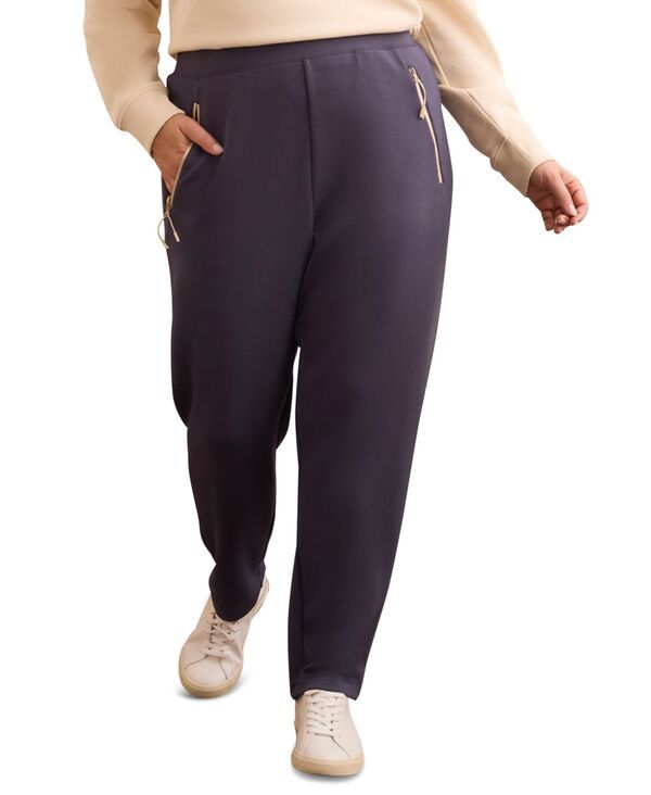 トリバル レディース ボトムス カジュアルパンツ プラスサイズ パンツ アンクル TRIBAL Plus Size Techno Lux PullOn Ankle Pants Sapphire サファ