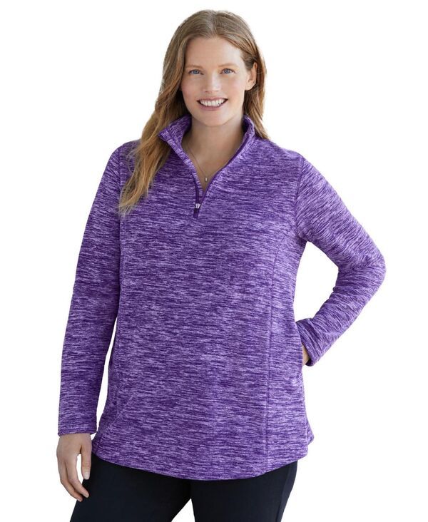 ウーマン ウィズイン レディース アウター パーカー・スウェット フリース Woman Within Womens Within Microfleece QuarterZip Pullover Rad