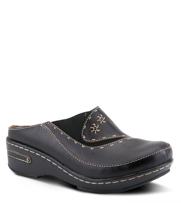 ラリティステ レディース シューズ サンダル レザー LArtiste L Artiste Women s CHINO HandPainted OpenBack Leather Clog with E