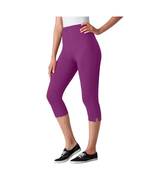 ウーマン ウィズイン レディース ボトムス レギンス プラスサイズ コットン キャップ ニット Woman Within Plus Size Within StretchCotton Knit Pul
