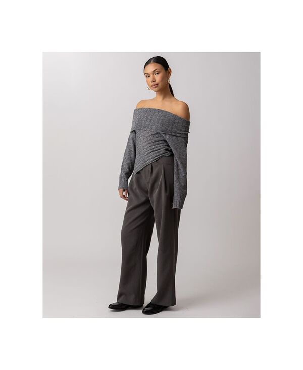 ラインアンドドット レディース アウター ニット・セーター セーター Line Dot Womens Betty Long Sleeve Sweater Charcoal Grey チャコール ラインアンドドット レディース アウター ニット・セーター セーター Line Dot Womens Betty Long Sleeve Sweater Charcoal Grey チャコール