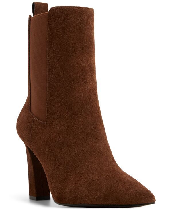アルド レディース シューズ ブーツ・レインブーツ ALDO Liora Pointed Toe Dress Booties Dark Brown Suede ブラウン