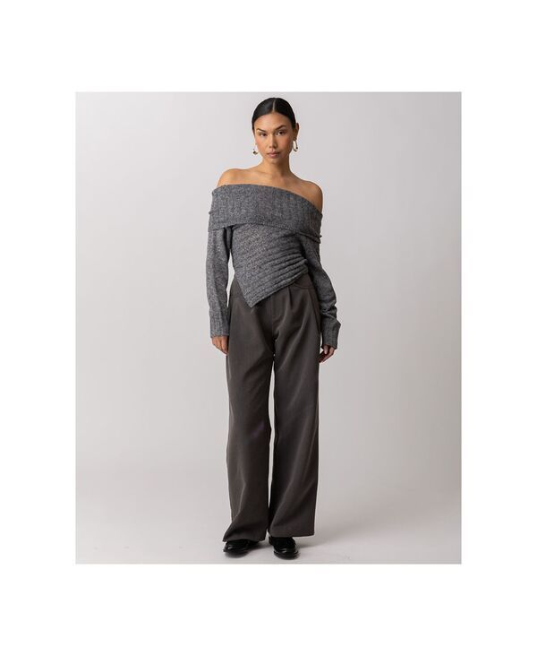 ラインアンドドット レディース アウター ニット・セーター セーター Line Dot Womens Betty Long Sleeve Sweater Charcoal Grey チャコール
