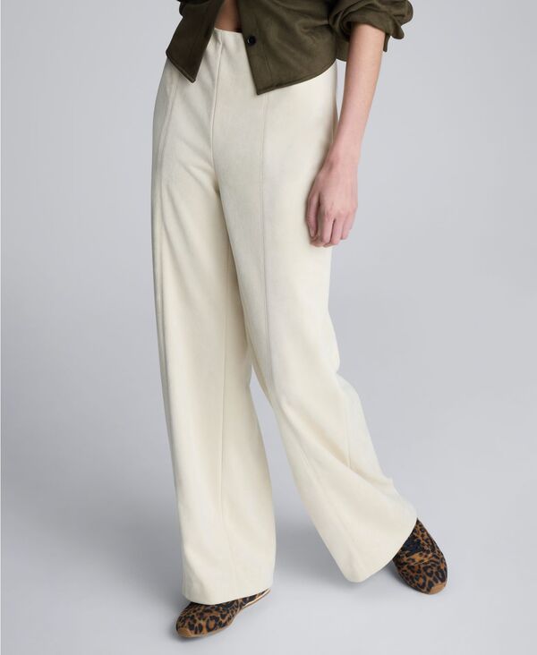 ケネスコール レディース ボトムス カジュアルパンツ パンツ スエード Kenneth Cole Womens Faux Suede High Rise Hollywood Waist Wide Pa