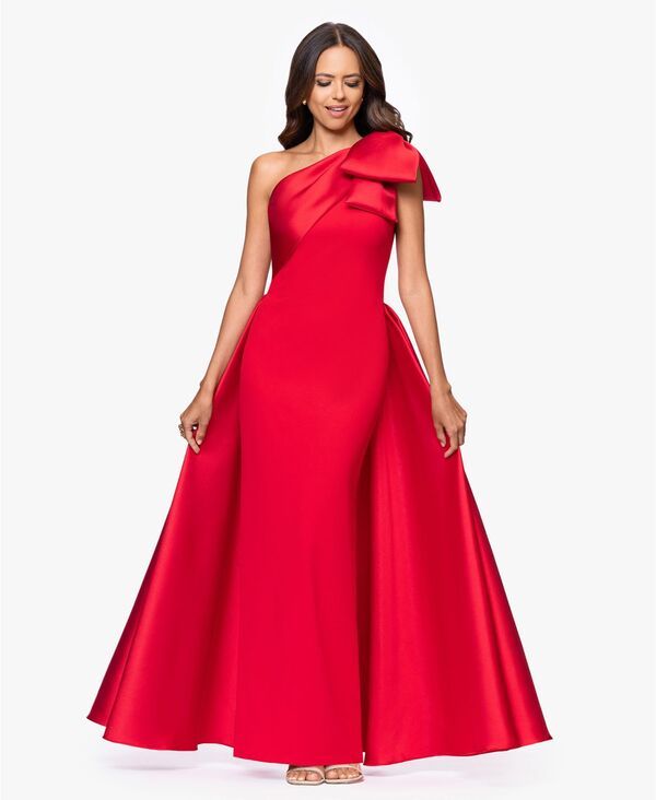ベッツィアンドアダム レディース トップス ワンピース ワンショルダー Betsy Adam Womens OneShoulder Gown Red レッド