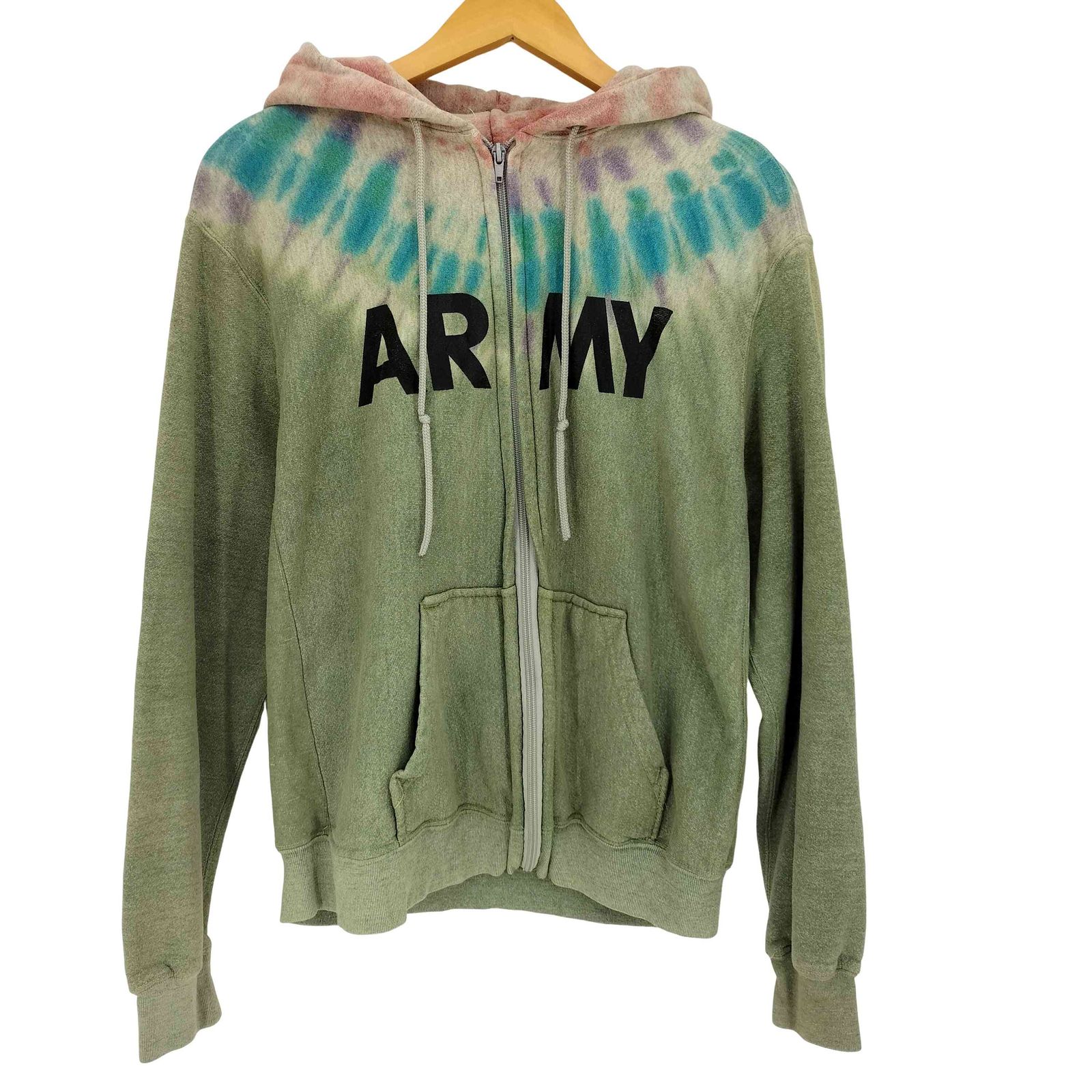ユーエスアーミー U.S. ARMY 2001年会計 PHYSICAL FITNESS UNIFORM PFU zip hoodie タイダイ染め加工 裏起毛 ジップアップ パーカー メンズ import：L 8,295円