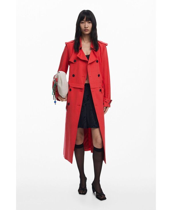 デジグアル レディース アウター ジャケット・ブルゾン コート Desigual Womens Detachable trench coat Orange red レッド