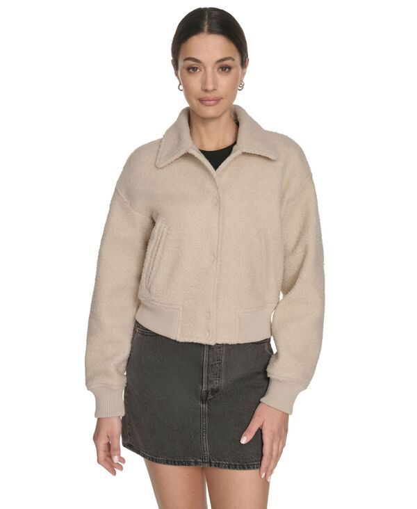 リーバイス レディース アウター パーカー・スウェット ダウン ジャケット Levis Womens Laydown Collar Bomber Jacket Cream クリーム
