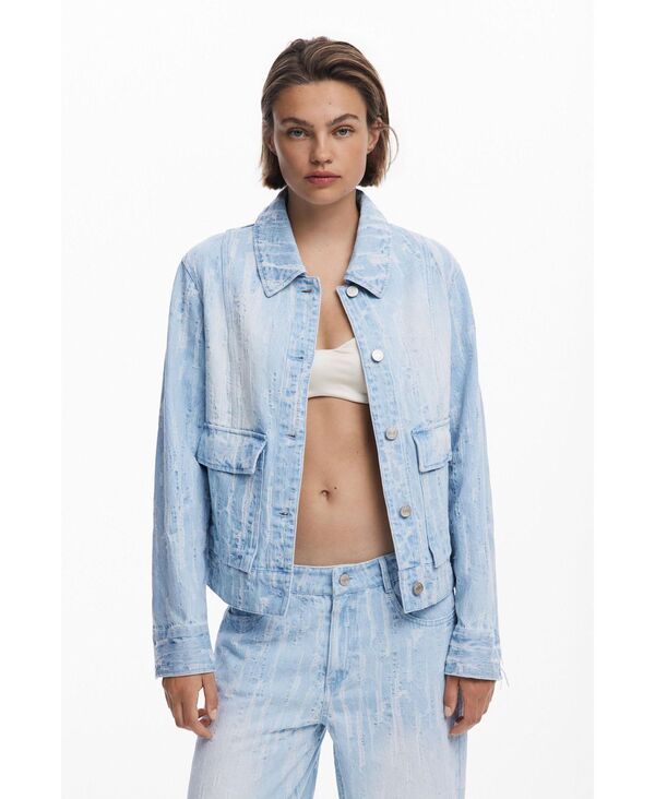 デジグアル レディース アウター ジャケット・ブルゾン デニム ジャケット Desigual Womens Denim jacket with pockets Medium blue ブルー 25,752円