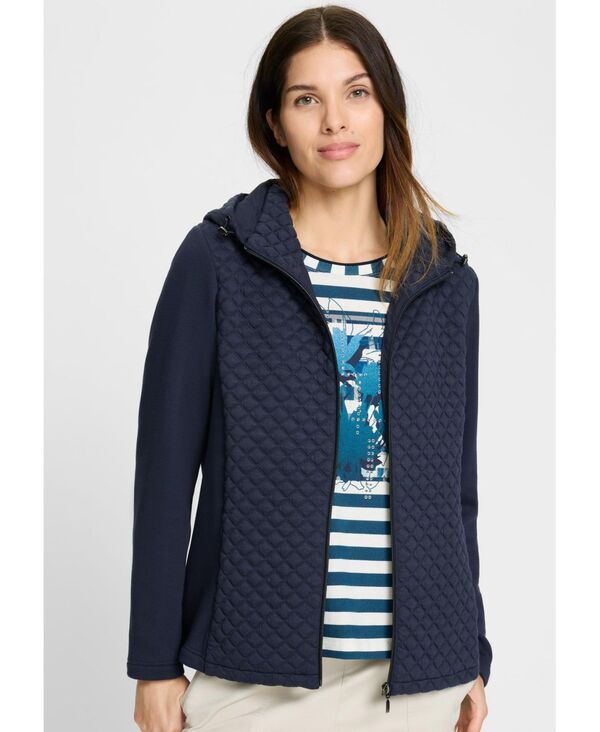 オルセン レディース アウター ジャケット・ブルゾン キルティング パーカー ジャケット Olsen Womens Quilted Zip Front Hoodie Jacket Ink blue ブ 20,506円