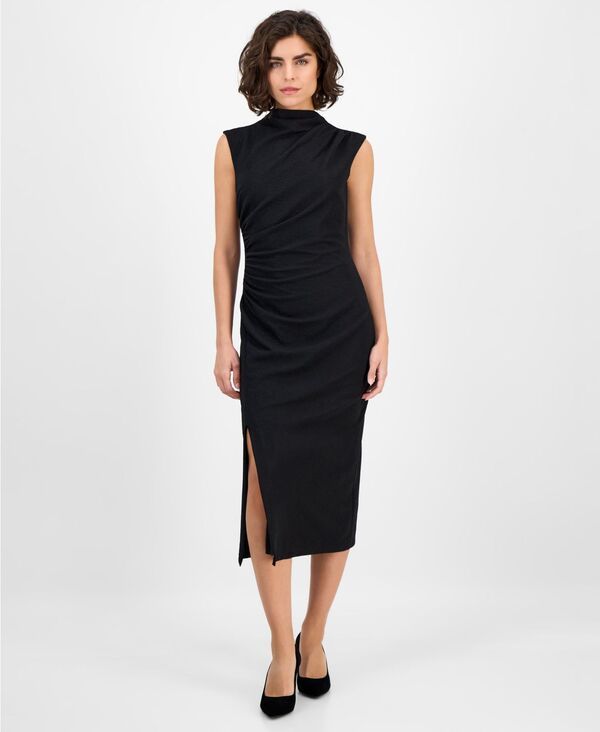 アンクライン レディース トップス ワンピース ミディワンピース ドレープ ミディ ニット Anne Klein Womens DrapeFront Textured Knit Midi Dress