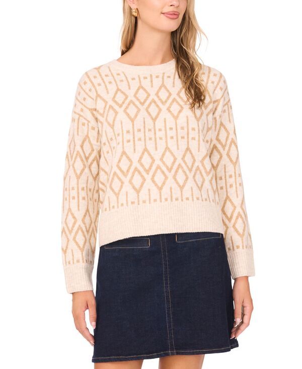 ヴィンスカムート レディース アウター ニット・セーター クルーネック セーター 長袖 Vince Camuto Womens Cozy Crewneck Jacquard LongSleeve Sw 11,980円
