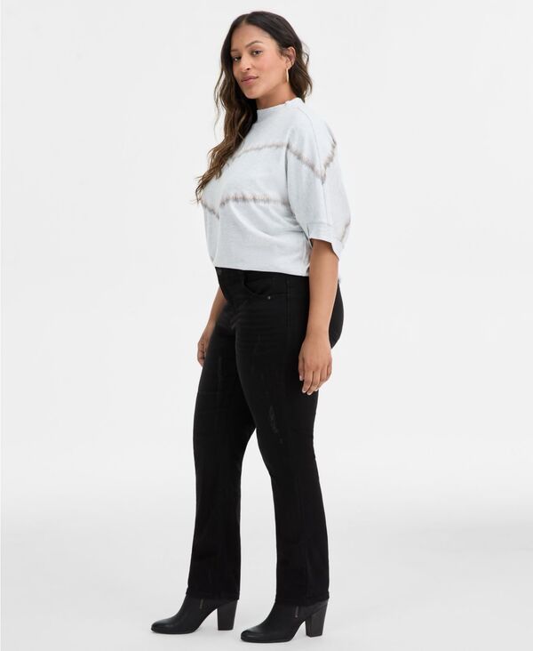 デモクラシー レディース ボトムス デニムパンツ プラスサイズ ジーンズ Democracy Plus Size AbSolution StraightLeg Jeans Black ブラック