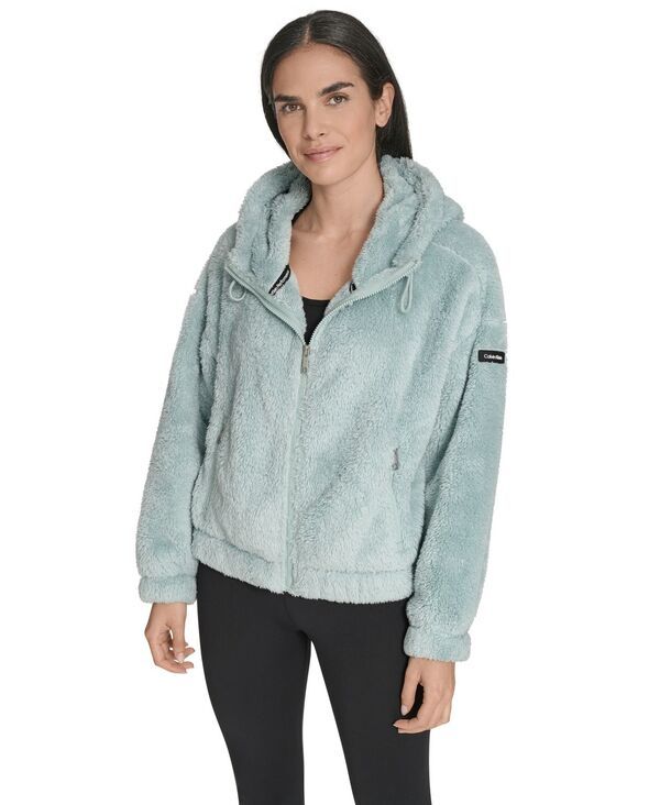 カルバンクライン レディース アウター ジャケット・ブルゾン ジャケット Calvin Klein Womens Performance Oversized Hooded Sherpa Jacket