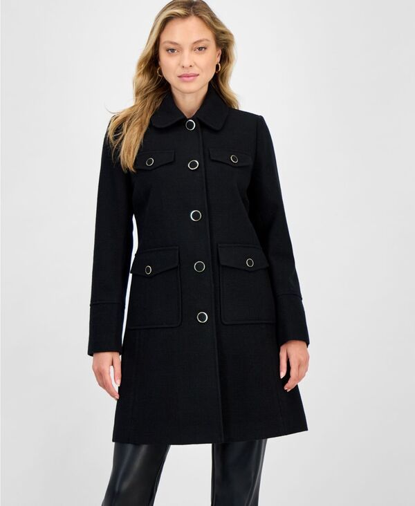 セセ レディース アウター ジャケット・ブルゾン コート CeCe Womens ButtonFront Coat Black ブラック