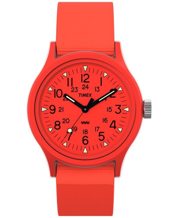 タイメックス メンズ アクセサリー 腕時計 ナイロン Timex Mens Quartz Analog Orange Nylon Watch 36mm Orange オレンジ