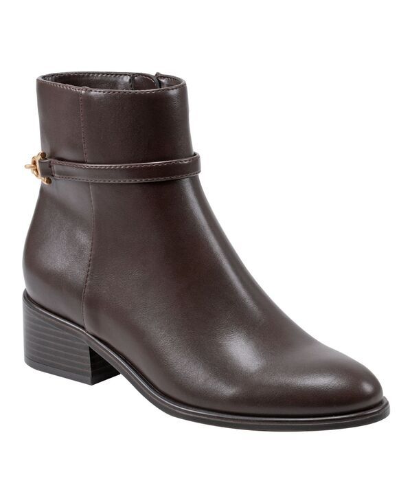 バンドリーノ レディース シューズ ブーツ・レインブーツ アンクル ブーツ ヒール Bandolino Womens Despina Block Heel Ankle Booties Dark Bro