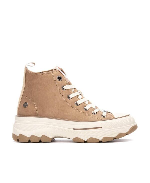 キシタイ レディース シューズ スニーカー XTI Womens Casual High Top Sneakers Refresh Collection Taupe トープ