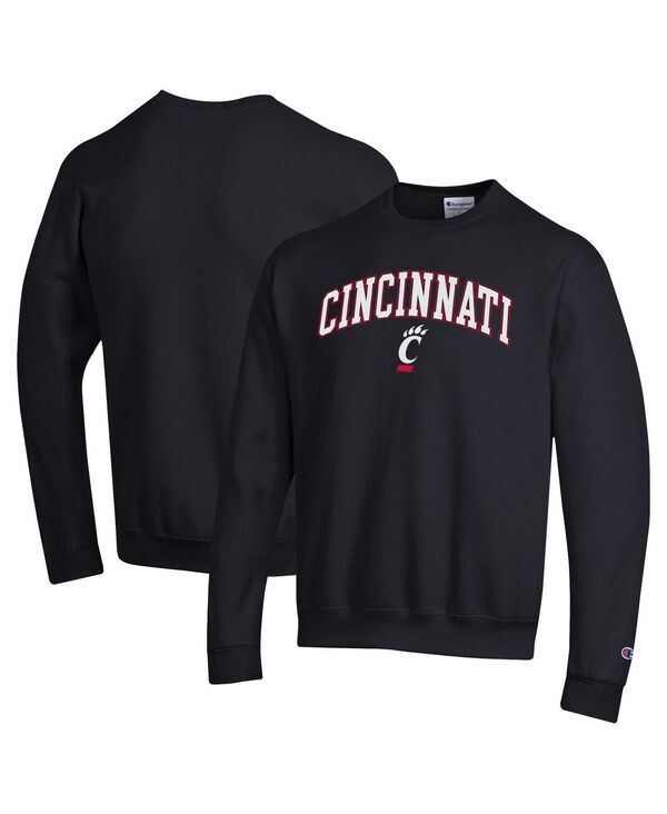 チャンピオン メンズ アウター パーカー・スウェット シャツ ロゴ Champion MensBlack Cincinnati Bearcats Arch Over Logo Pullover Swe