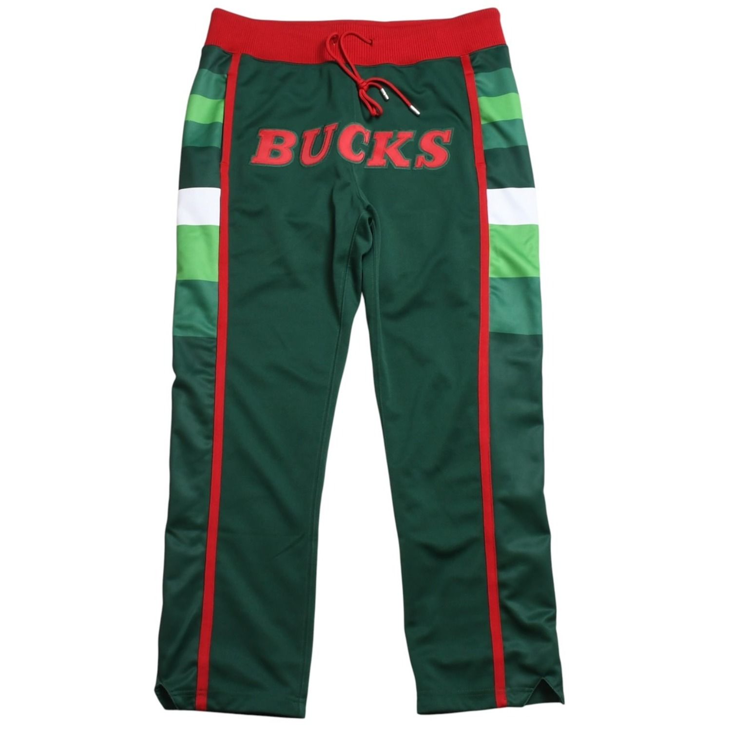 新品同様 Mitchell&Ness Just Don ミッチェルアンドネス ジャストドンコラボ ミルウォーキーバックス トラックパンツ ジャージパンツ 1983-84 グリーン レッド ホワイト Lサイズ 中古 4a002279