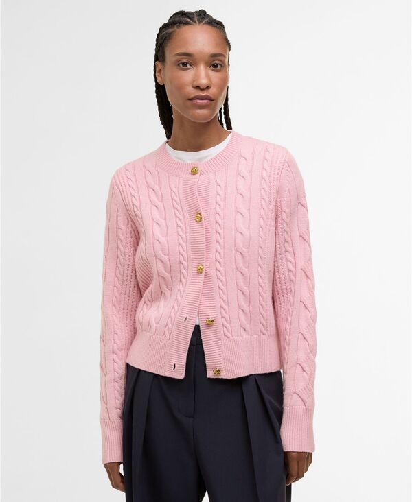 バブアー レディース アウター ニット・セーター カーディガン Barbour Womens Elina Knitted Long Sleeve Cardigan Cherry Blossom 68,800円