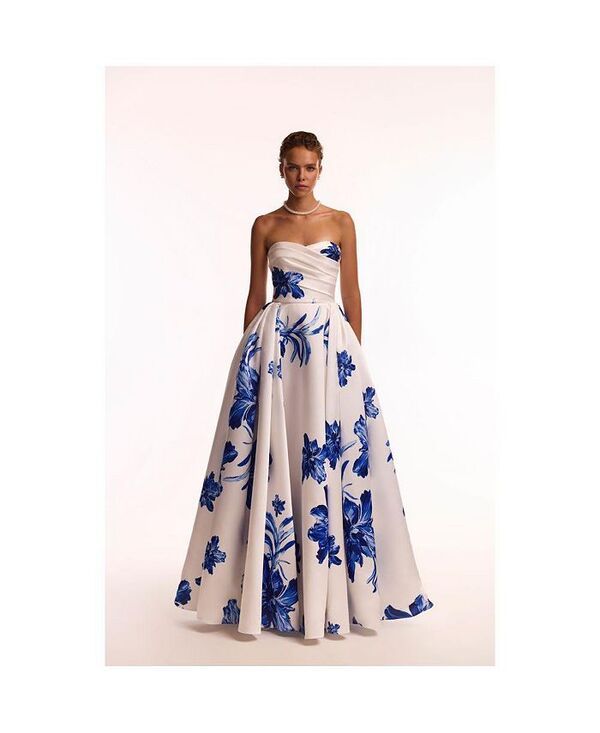 ミルカ レディース トップス ワンピース A ライン マキシワンピース マキシ Milla Womens Wonderful white Aline maxi dress with blue flow 117,900円