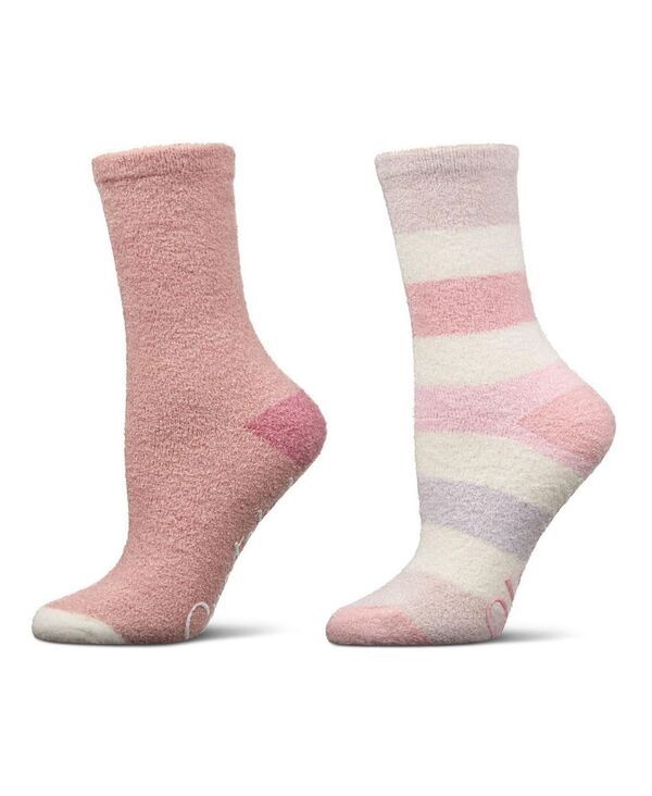 メモイ レディース アンダーウェア 靴下 MeMoi Womens 2 Pair Pack Aloe Infused NonSkid Spa Socks BWS1000 Pink ピンク