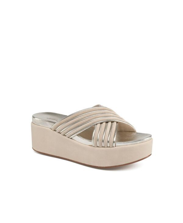 ジェースライズ レディース シューズ サンダル JSlides Quiana Grey silver leather グレー